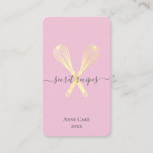 Gold Whisk Bakery Chef Caterer Editable Qr Code Visitekaartje