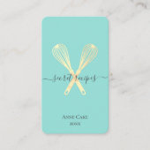Gold Whisk Bakery Chef Caterer Editable Qr Code Visitekaartje (Voorkant)