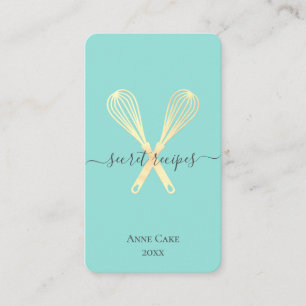 Gold Whisk Bakery Chef Caterer Editable Qr Code Visitekaartje