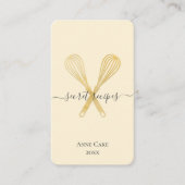 Gold Whisk Bakery Chef Caterer Editable Qr Code Visitekaartje (Voorkant)