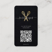 Gold Whisk Bakery Chef Caterer Editable Qr Code Visitekaartje (Achterkant)