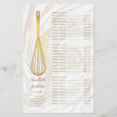 Gold Whisk Bakery Patisserie Marble Service Menu (Voorkant)