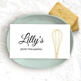 Gold Whisk Chef Bakery Caterer Visitekaartje