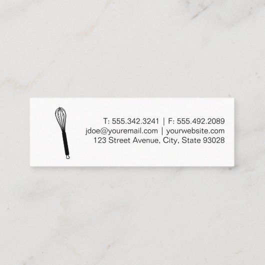 Gold Whisk Chef Mini Visitekaartje (Achterkant)