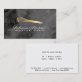 Gold Whisk | Culinaire Master Black Marmer Visitekaartje (Voorkant / Achterkant)