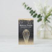 Gold Whisk | Glitter Drip (goudglitter) Visitekaartje (Staand voorkant)