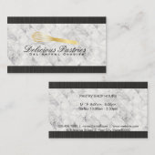 Gold Whisk Logo | Achtergrond marmer Visitekaartje (Voorkant / Achterkant)