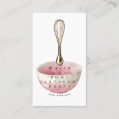Gold Whisk Roze Bakker Bakkerij Chef Cateraar Visitekaartje (Voorkant)