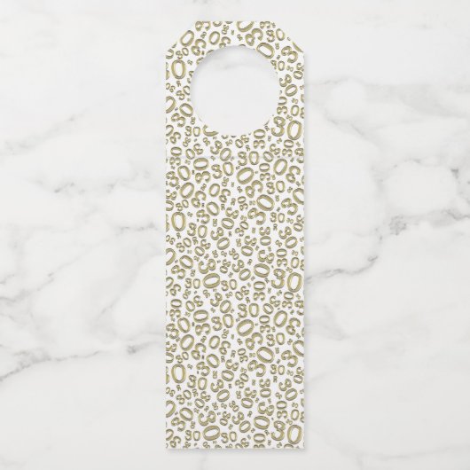 Gold/White 30th Number Pattern Flessenhanger (Achterkant)