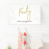 Gold & White 40e verjaardag feestdag - Welkomstban Spandoek (Insitu)