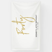 Gold & White 40e verjaardag feestdag - Welkomstban Spandoek (Verticaal)