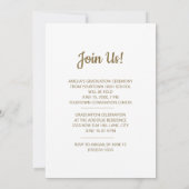 Gold White 5 Foto Afstudeerder Party Kaart (Achterkant)