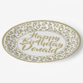 Gold/White 65th Random Number Pattern Papieren Bordje (Gekanteld)