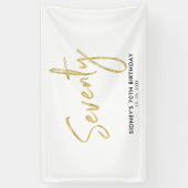 Gold & White, 70ste verjaardag feestdag, welkomstb Spandoek (Verticaal)
