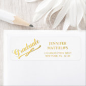 Gold White Afstuderen retouradres label (Insitu)