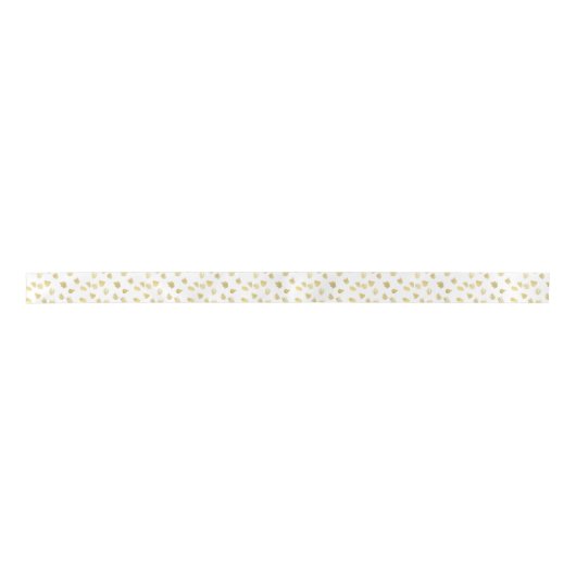 Gold White Animal Print Abstract Satijnen Lint (Voorkant)