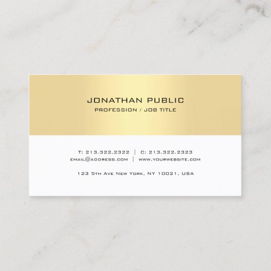 Gold White Appointherinnering Sjabloon legant Afsprakenkaartje (Achterkant)