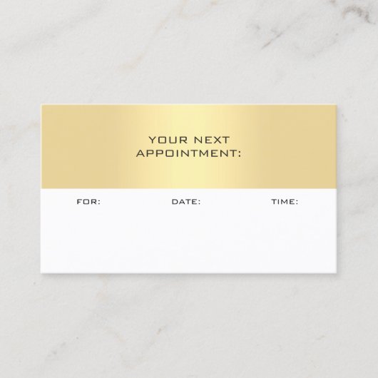 Gold White Appointherinnering Sjabloon legant Afsprakenkaartje (Voorkant)