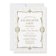 Gold White Art Deco 1920s Bachelorette Party