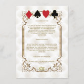 Gold White Art Deco Casino Trouwaccommodatie Informatiekaartje (Voorkant)