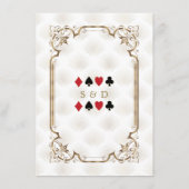 Gold White Art Deco Casino Trouwaccommodatie Informatiekaartje (Achterkant)