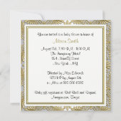 Gold White Art Deco Damask Baby shower 2 Kaart (Achterkant)