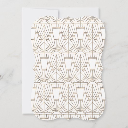 Gold White Art Deco Gatsby 20s 50th Birthday Party Kaart (Achterkant)