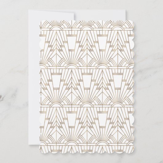 Gold White Art Deco Gatsby 20s Style Sweet 16 Kaart (Achterkant)