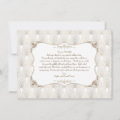 Gold White Art Deco Great Gatsby 1920s Hartelijk d Bedankkaart (Achterkant)