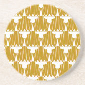 Gold & White  Art Deco Pattern Zandsteen Onderzetter (Voorkant)