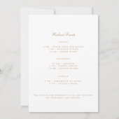 Gold & White Bachelor Weekend Invitation Kaart (Achterkant)