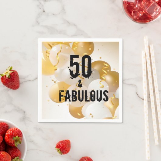 Gold White Balloons 50 en Fabulous Servet (Insitu)
