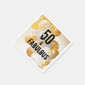 Gold White Balloons 50 en Fabulous Servet (Hoek)