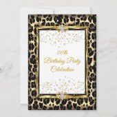 Gold White Black Animal Print Birthday party Kaart (Achterkant)