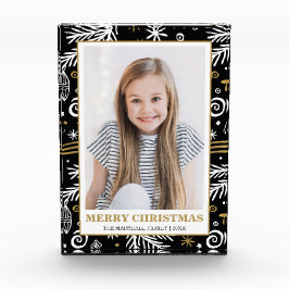 Gold White black doodle denneonvakantie Fotoblokken