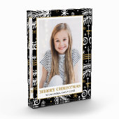 Gold White black doodle denneonvakantie Fotoblokken (Links)