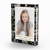 Gold White black doodle denneonvakantie Fotoblokken (Rechts)