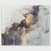 Gold White Black Marmer Cadeaupapier (Vlak)