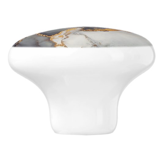 Gold White Black Marmer Keramische Knop (Zijkant)