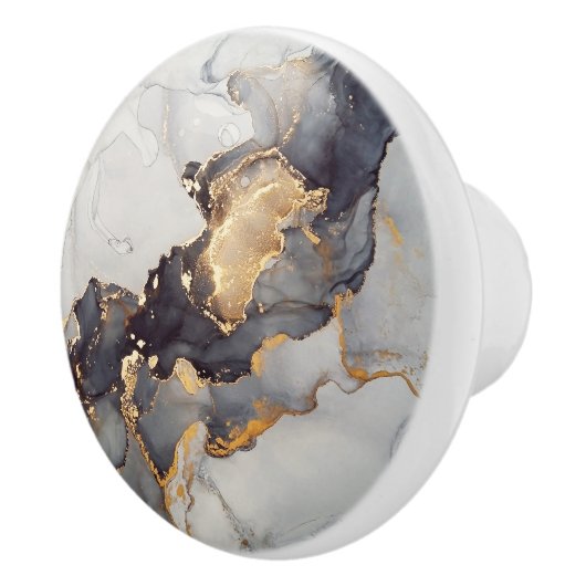 Gold White Black Marmer Keramische Knop (Rechts)