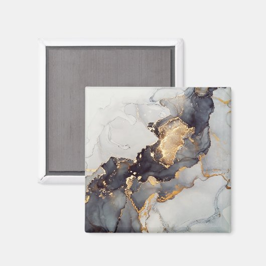 Gold White Black Marmer Magneet (Voorkant / Achterkant)