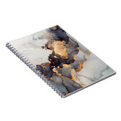 Gold White Black Marmer Notitieboek (Rechterzijde)