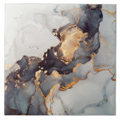 Gold White Black Marmer Tegeltje (Voorkant)