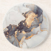 Gold White Black Marmer Zandsteen Onderzetter (Voorkant)