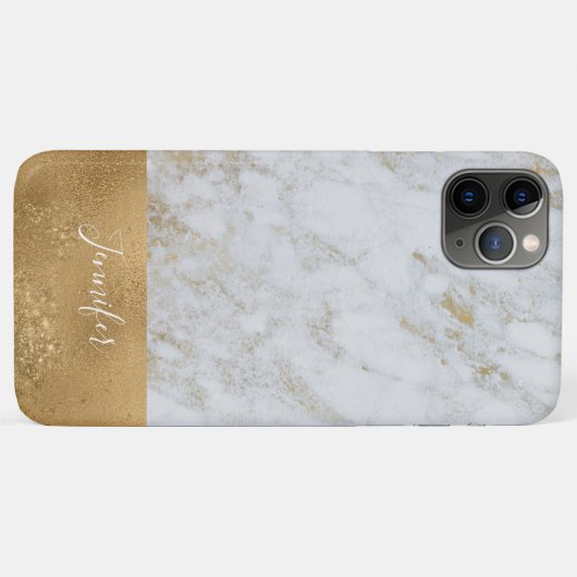 Gold White Bling Luxury Sparkle Marble Case-Mate iPhone Case (Achterkant (horizontaal))