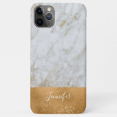 Gold White Bling Luxury Sparkle Marble Case-Mate iPhone Case (Achterkant)