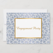 GOLD WHITE BLUE LACE  ENGAGTY KAART (Voorkant)