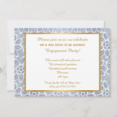GOLD WHITE BLUE LACE  ENGAGTY KAART (Achterkant)