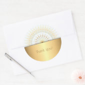 Gold White Blue Mandala Ronde Sticker (Envelop)