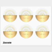 Gold White Blue Mandala Ronde Sticker (Vel)